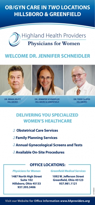 Welcome Dr Jennifer Schneidler Highland Health Providers - Physicians For Women